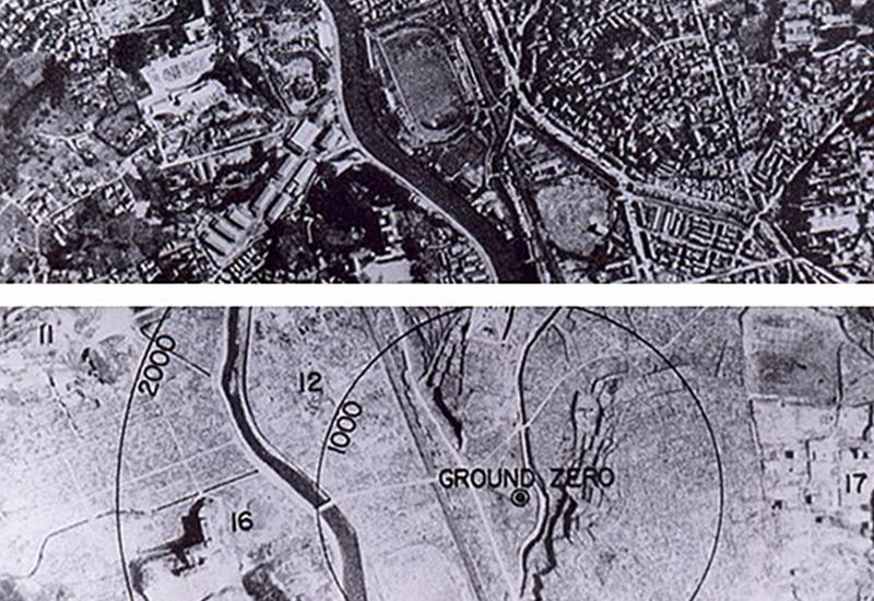 נגסאקי לפני ואחרי הטלת פצצת האטום
