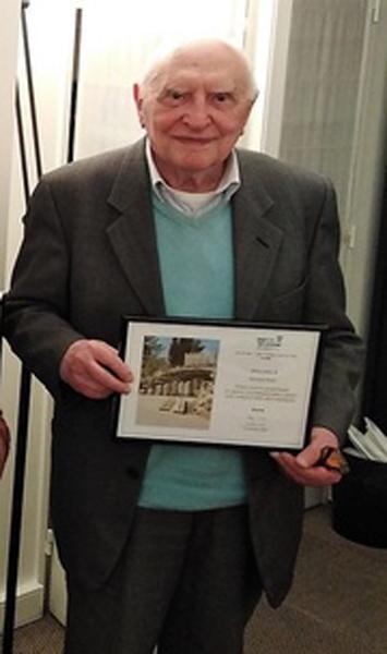 Nicolas Roth reçoit le diplôme d’honneur de Yad Vashem