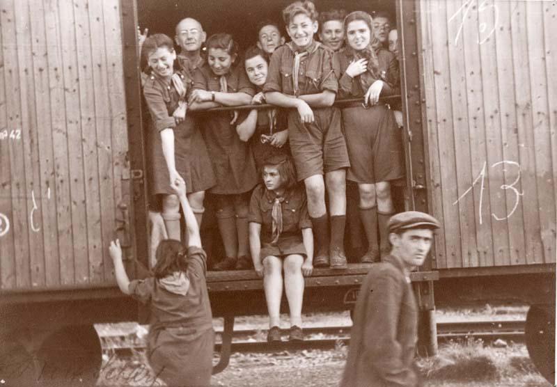 The Bericha - a Group of Children, Members of a Youth Movement, on a Train to Bratislava, Czechoslovakia, 1946