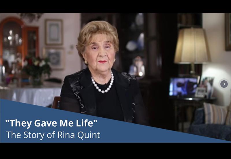 "They Gave Me Life" - The Story of Rina Quint
