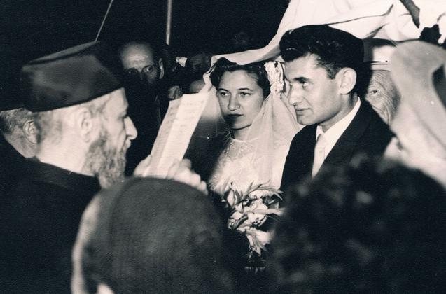 La boda de Shela Altaraz (apellido de soltera Tzion) y Avraham Altaraz, Jerusalén, junio de 1955