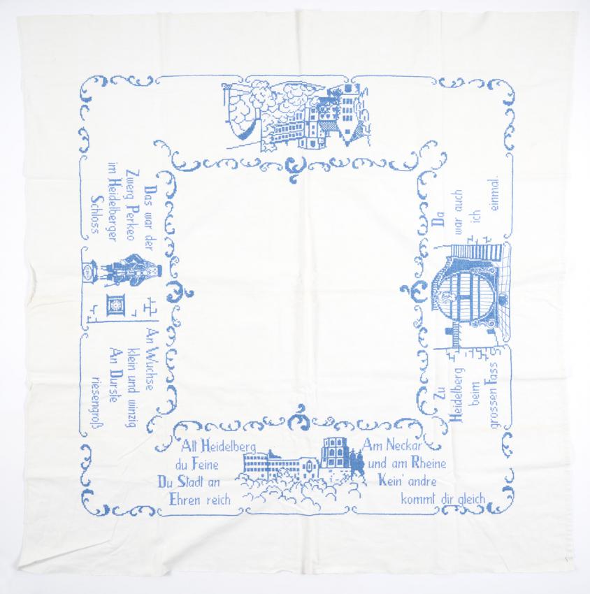 Tablecloth embroidered by an unidentified woman in the Gurs transit camp
