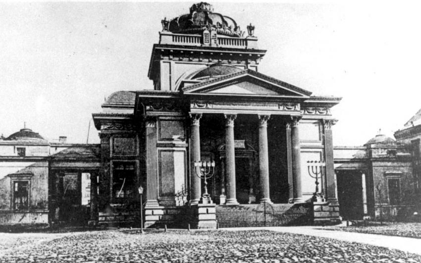 The Great Synagogue at Tłomackie Street, built by the Jewish community from 1875-1878, Warsaw, Poland, Prewar. 