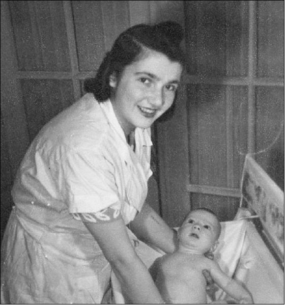 Millie with her first son Martin, after the Holocaust