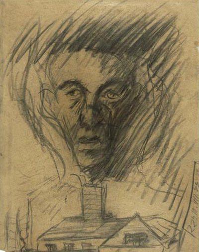Yehuda Bacon (b.1929), In Memory of the Czech Transport to the Gas Chambers. 1946. Charcoal on paper. Yad Vashem Art Museum Collection, Jerusalem.
