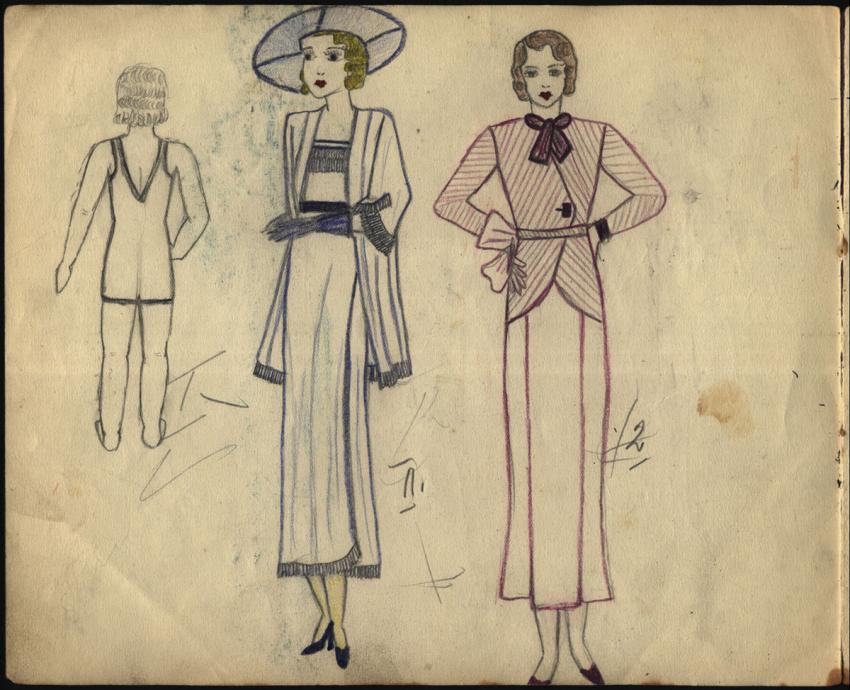 Eine Seite aus Hildas Skizzenbüchern aus Wien, 1938