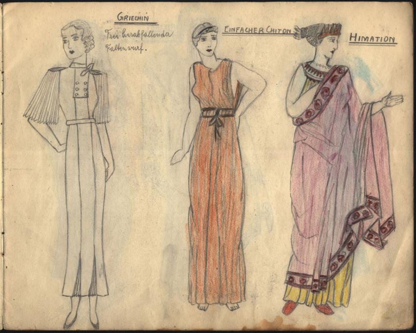 A page from Hilda Mazin’s sketchbooks from Vienna, 1938