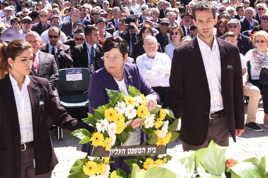 President of the Supreme Court Miriam Naor during the wreath-laying ceremony