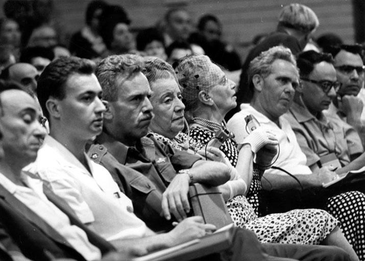 Audience in the courtroom at the Eichmann Trial, 1961