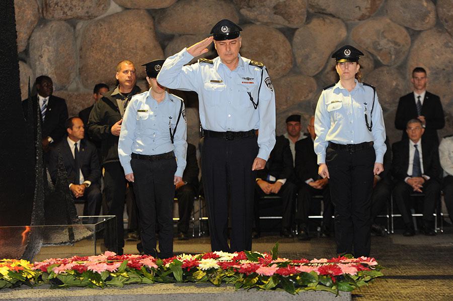 Police Commissioner Yohanan Danino during the wreath-laying ceremony
