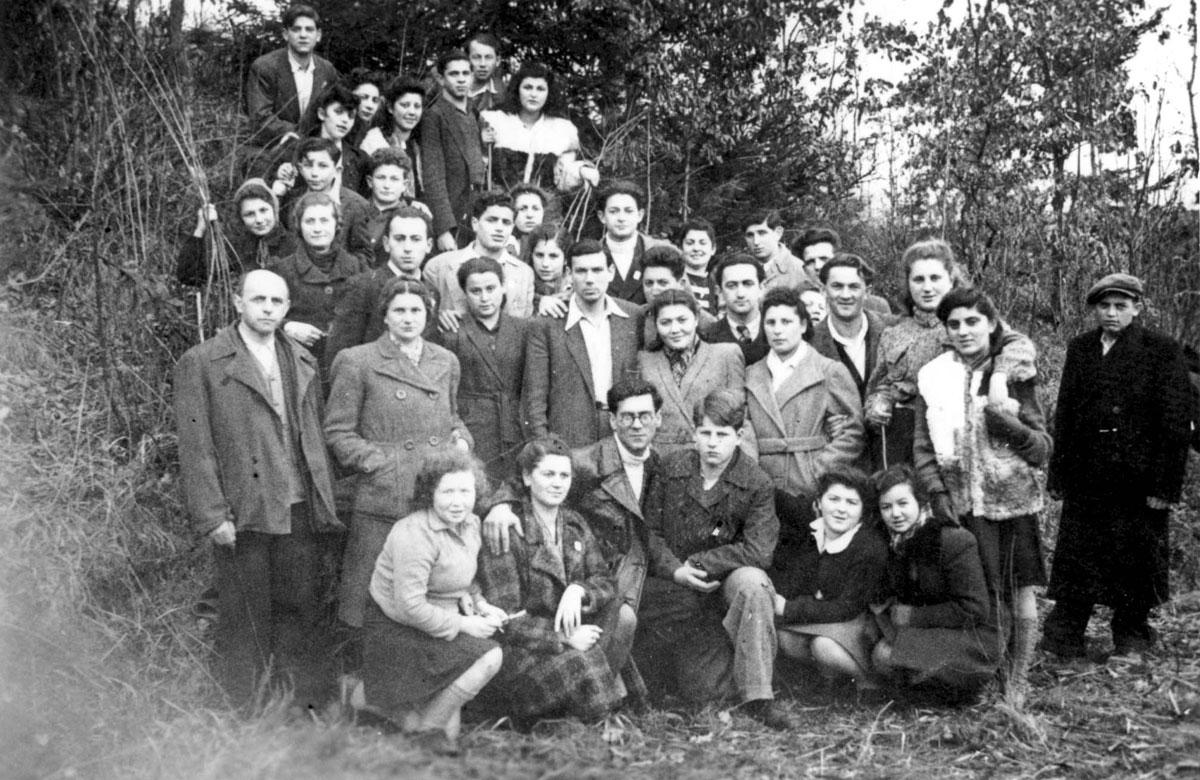 A Group of young people at the Deggendorf DP Camp, Germany