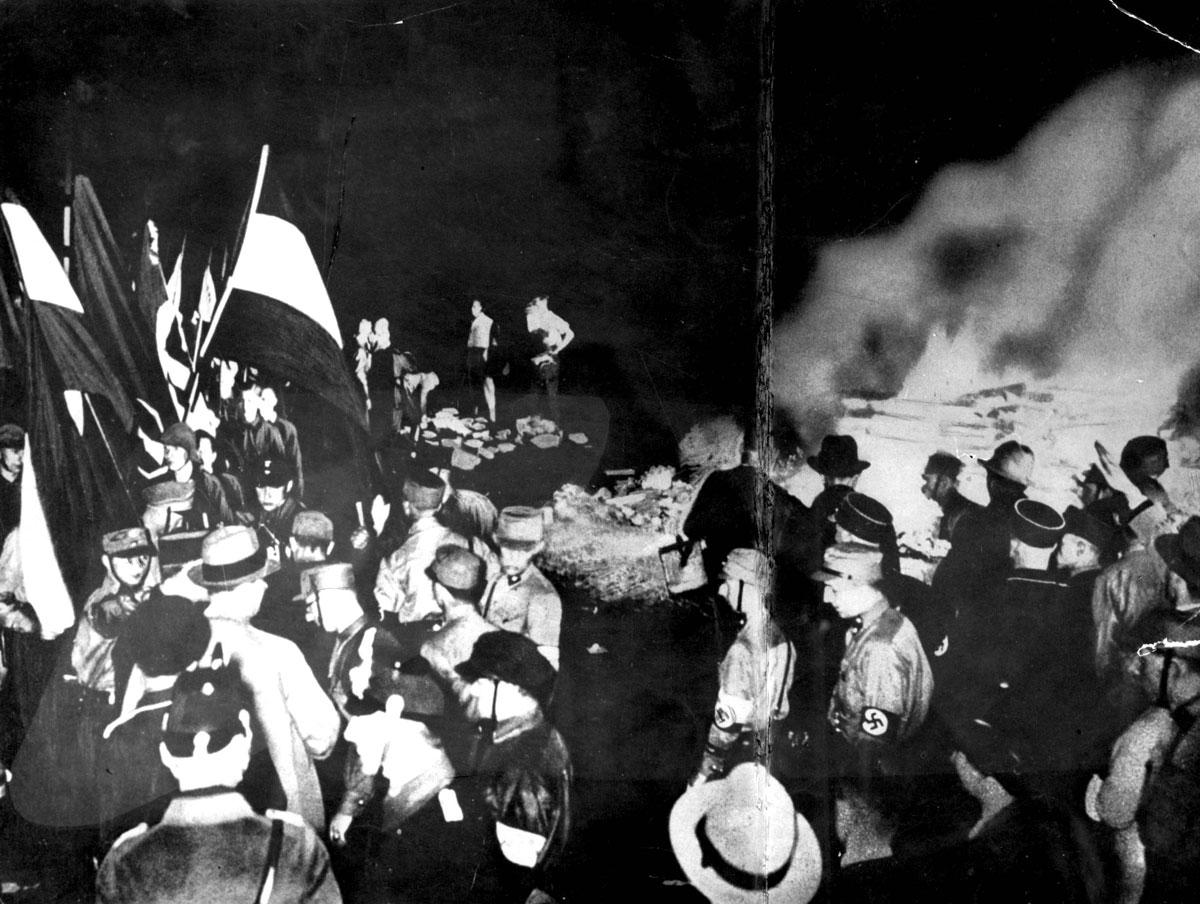 A public burning of books in Berlin, Germany, May 10, 1933