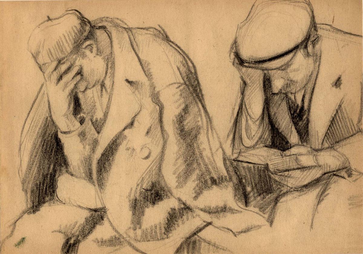 מיקלוש רוברט (רוזנברג) (1911–2001), שני גברים ישנים בבית מעצר, בודפשט, 1944 