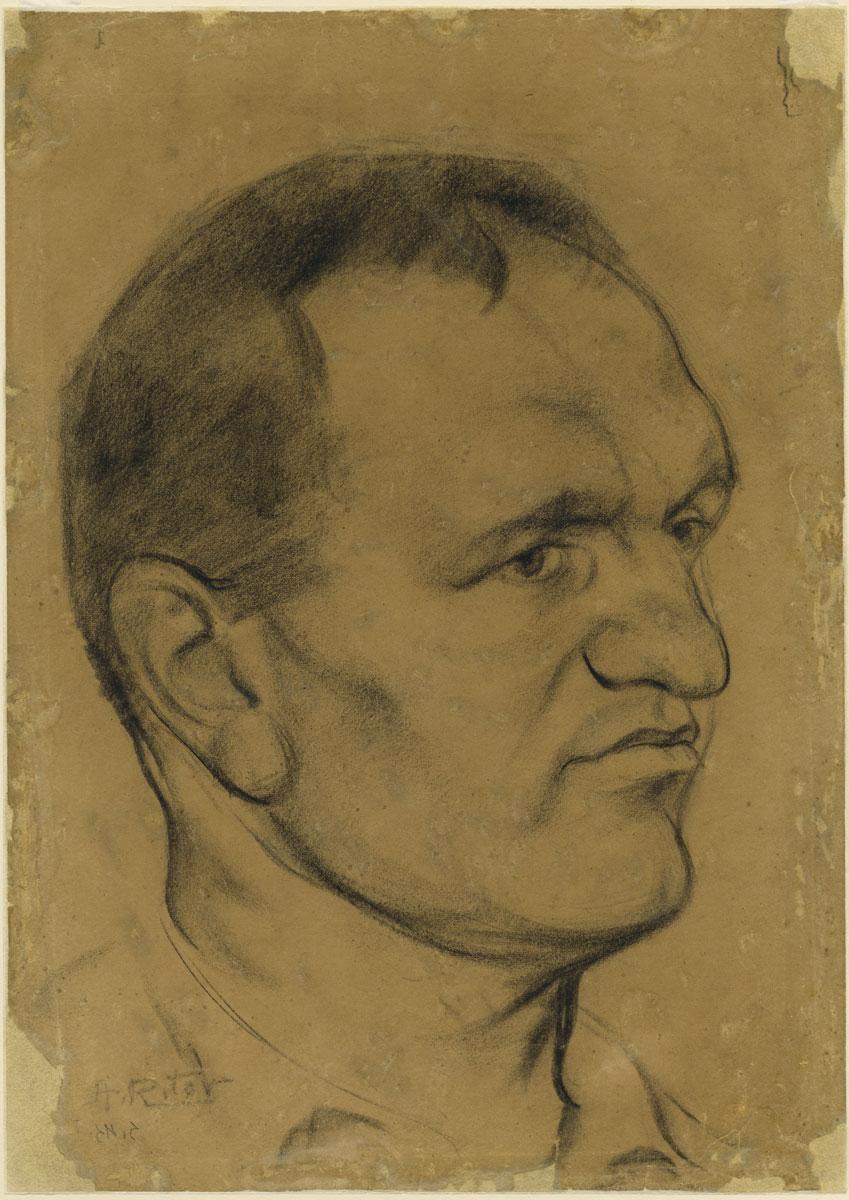 Arthur (Alter) Ritov (1909–1987), Portrait of Zemach Weinreich (1906, Tukums, Latvia – 1942, Riga Ghetto), Riga Ghetto, 1942
