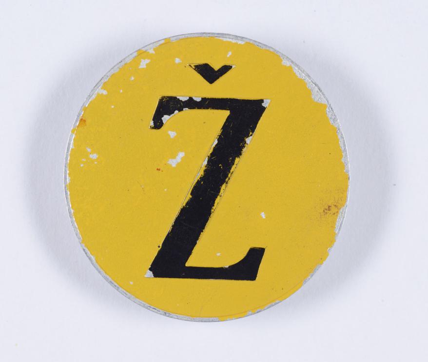 Jewish badge that belonged to Duro Marberger from Zagreb.