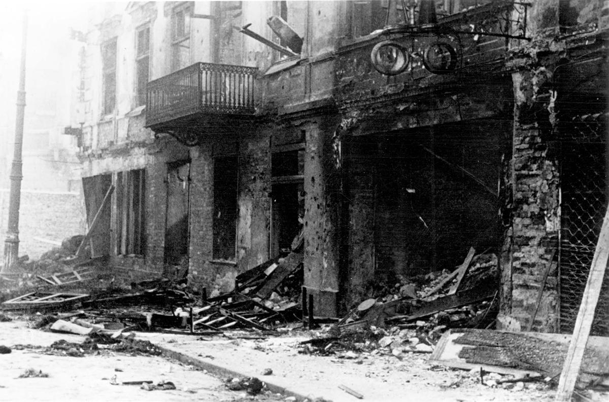 Stores that were destroyed during the bombardment of the Warsaw ghetto 