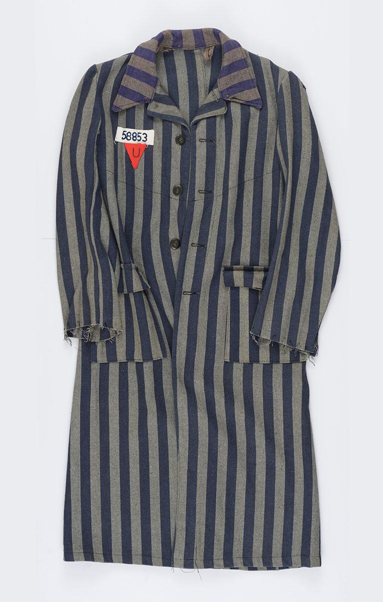 Prison coat that Ehud Walter took from the storerooms in the Buchenwald camp after liberation