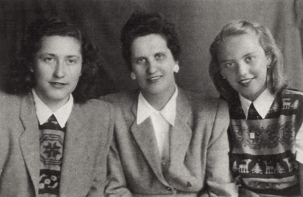 From right: Aliza, Charlotte and Martha Rosenberg after the war