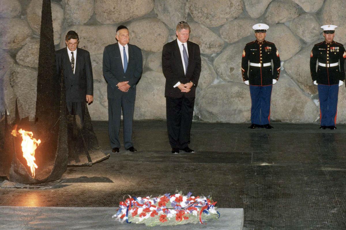 President Bill Clinton during a ceremony in the Hall of Remembrance, October 1994