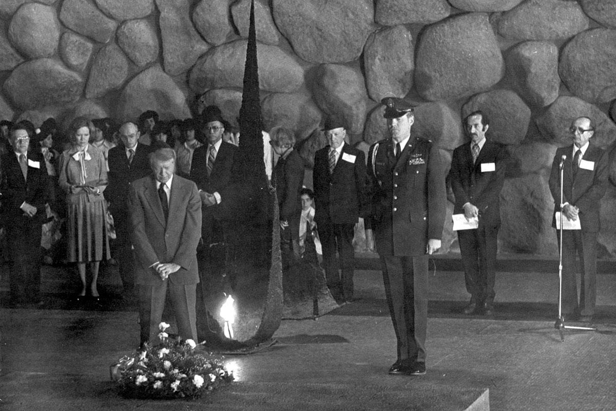 President Jimmy Carter during a ceremony in the Hall of Remembrance, March 1979