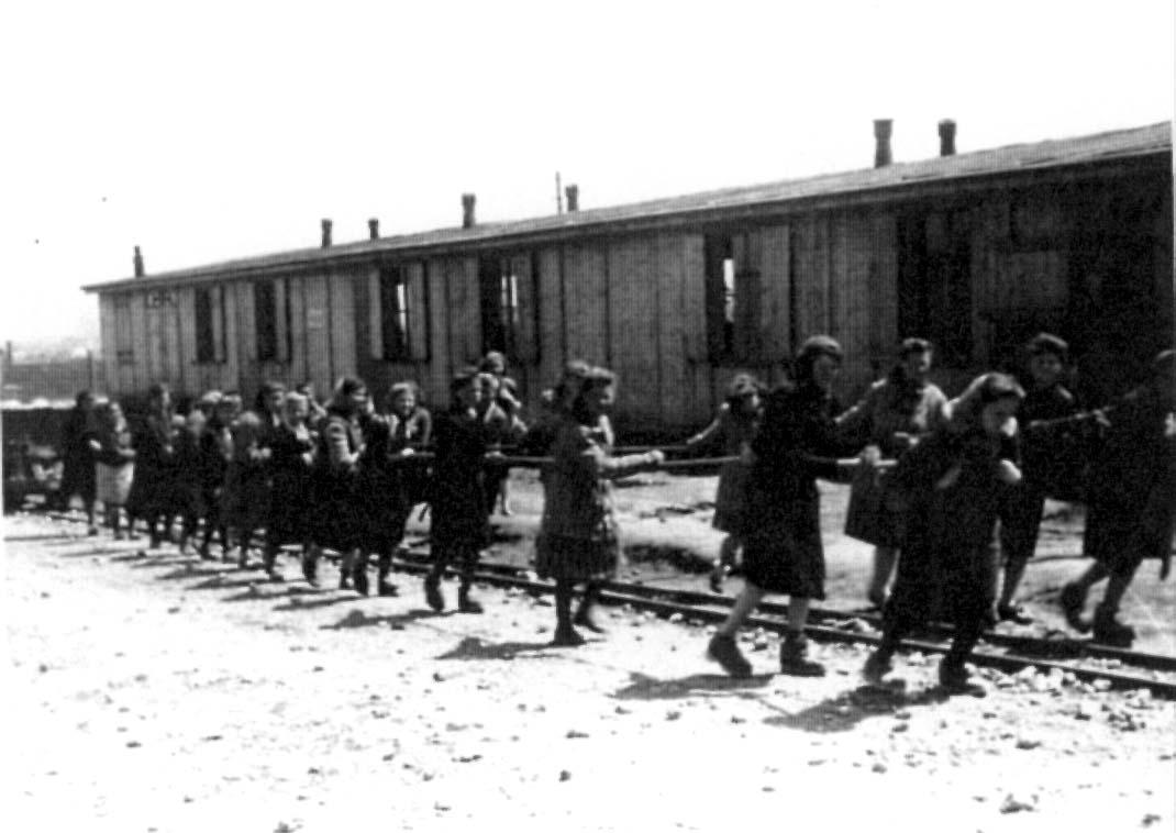 Female prisoners undertaking forced labour at the Płaszów camp