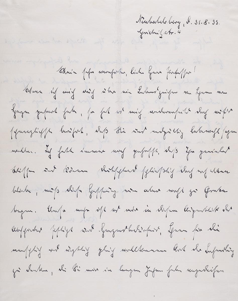 Brief von Kurt von Schleicher an Zondek