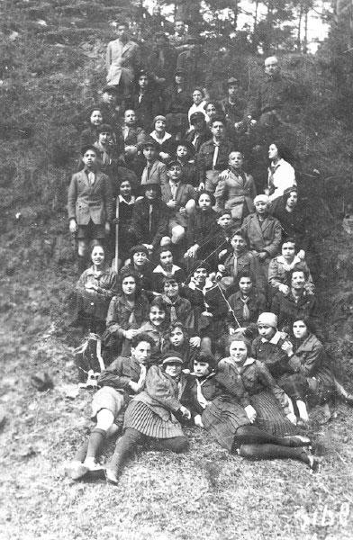 Members of &quot;Hashomer Hatzair&quot; on a hike, Vilna, 1927