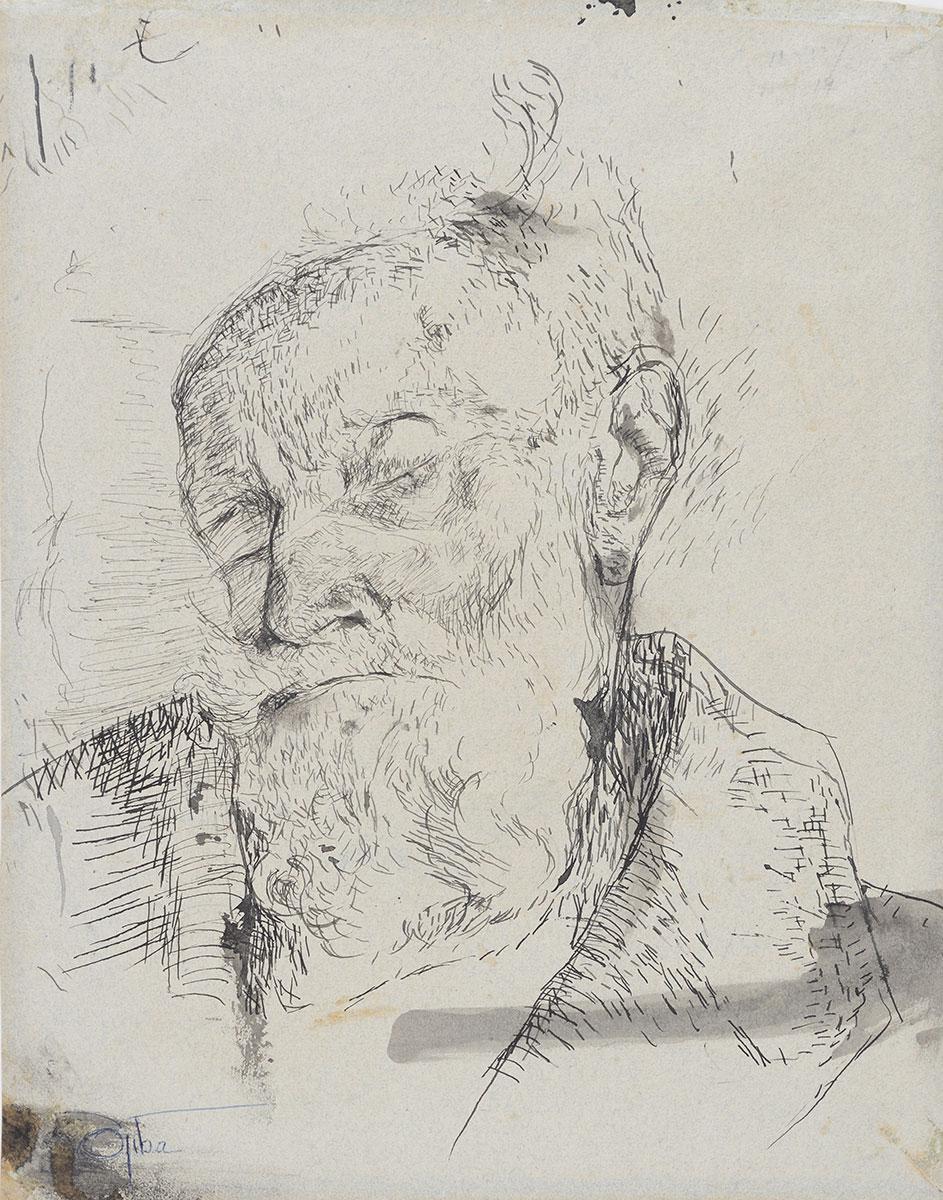 Charlotte Salomon (1917-1943). Portrait of Dr. Ludwig Grunwald, Villefranche-sur-Mer, 1939-1941