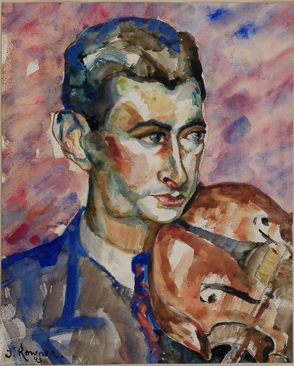 Josef Kowner (1895 – 1967), Portrait of Antonín Krafft (1900, Jablonec nad Nisou, Bohemia – c.1944 Łódź Ghetto), Łódź Ghetto, 1943