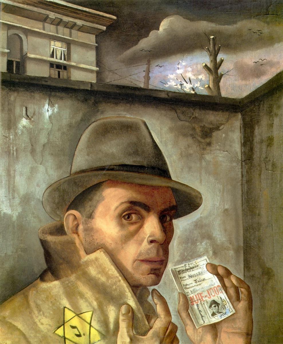 פליקס נוסבאום (1944-1904), דיוקן עצמי עם תעודת זהות יהודי, 1943