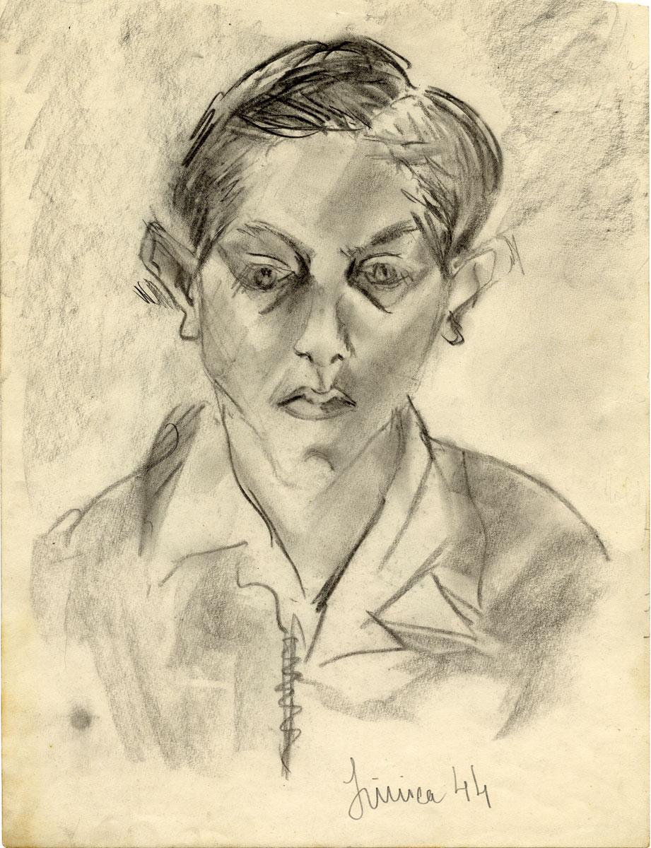 Eveline Calin (1925-2010), Portrait of a Youth, Bucharest, 1944