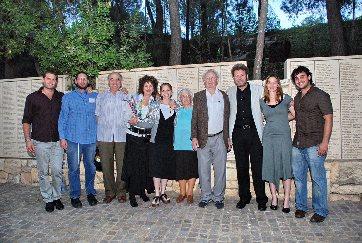 Michael Fisher with his family,18 May 2008, with Righteous Among the Nations Alfred Kwarciak