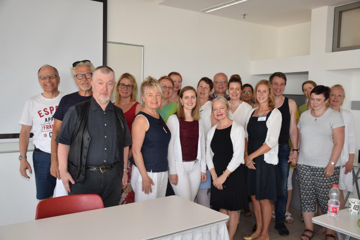 A group of Finnish educators brought to a Seminar at the School of International Holocaust Studies, Yad Vashem with Dr. Susanna Kokkonen (front, right) who lectured on 10th June, 2018