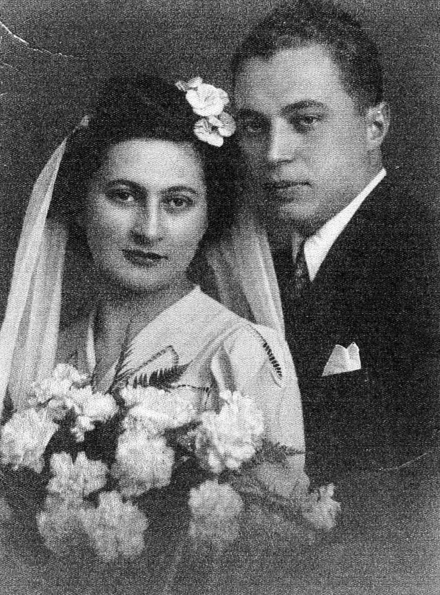 הארי הרשקוביץ וג'וליטה שור ביום חתונתם. בוקרשט, נובמבר 1941