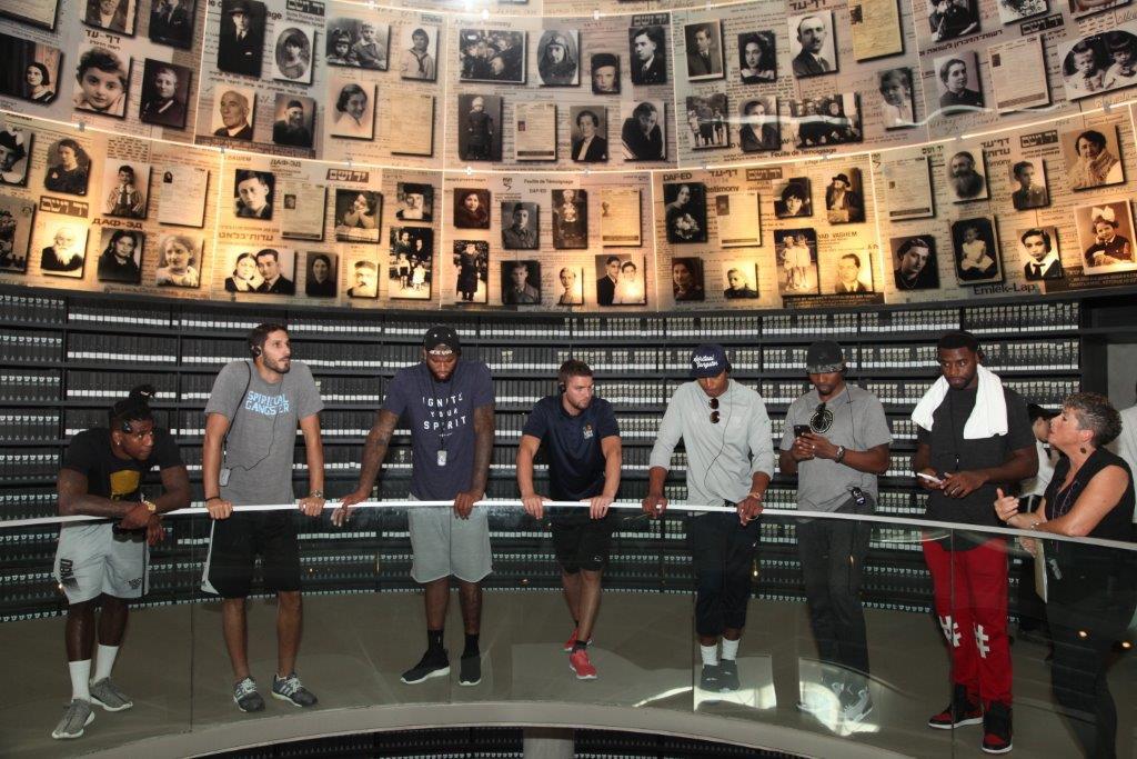 Israeli NBA star, Omri Caspi brought a delegation of American NBA basketball players to visit Yad Vashem