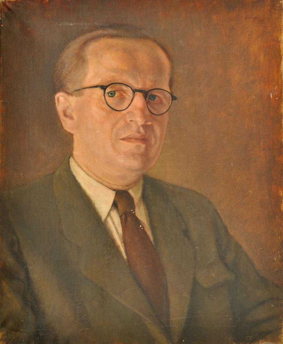 Jiří Valdštýn-Karlínský (1894-1971), Portrait of a Man, Member of the Ältestenrat (?), Theresienstadt Ghetto, c. 1944
