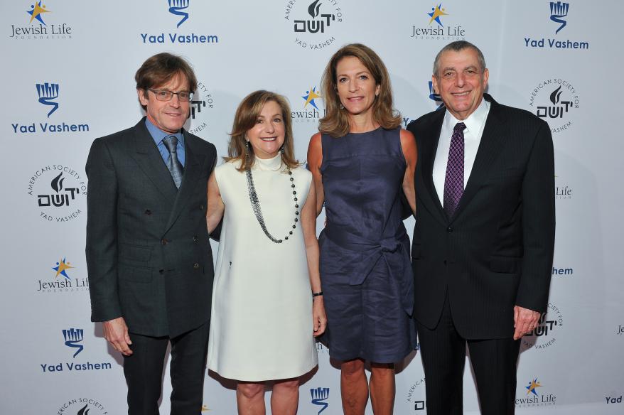 Nathan Sandler; Karen Sandler, Gala Chair; Beth and Lenny Wilf at the American Society for Yad Vashem's annual Salute to Hollywood benefit gala