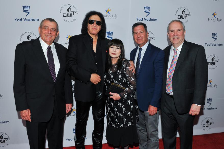 Lenny Wilf, Chairman of the ASYV; Gene Simmons, recipient of Legacy Award; Rita Spiegel, recipient of Lifetime Achievement Award; Gary Foster, recipient of Vanguard Award; Ron Meier, Executive Director of the ASYV at the annual ASYV LA Gala