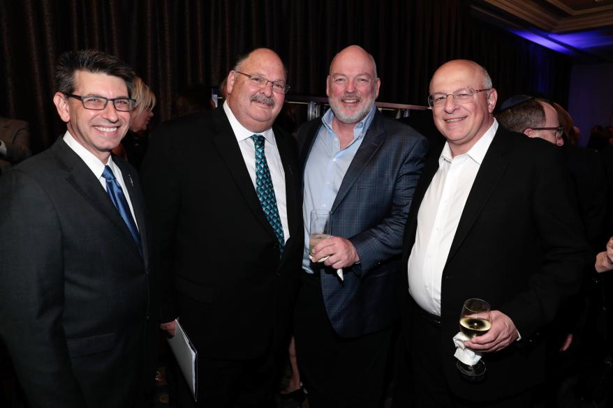 Michael Fisher, Director of the American Desk of the International Relations Division; Shaya Ben Yehuda,  Managing Director of the International Relations Division; Helmut Biemann; Yossie Hollander, at the ASYV Annual LA Gala