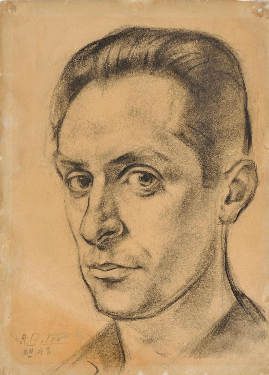 ארתור (אלתר) ריטוב (1909-1988), דיוקן עצמי, גטו ריגה, 1943