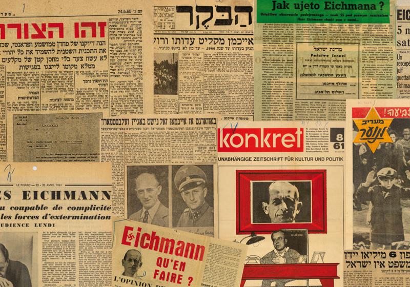 International press clippings during the trial of Adolf Eichmann, 1961. Yad Vashem Archives