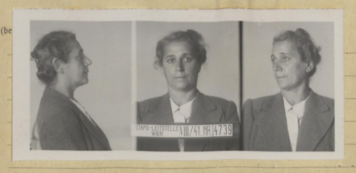 Gabriele Reich in Gestapo custody, Vienna, August 1941. Vienna City and State Archive