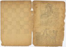 Chessboard drawn by the child Kuba (Jack) Jaget while he was in hiding with his family