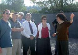 Members of the Education Working Group of the Task Force for International Cooperation on Holocaust Education, Remembrance and Research receive a guided tour of the new visitor&#039;s center at Yad Vashem, scheduled to be completed in April 2002
