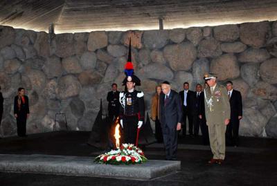 President Napolitano during the memorial ceremony in the Hall of Remembrance