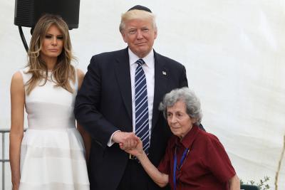 U.S. President Donald J. Trump and First Lady Melania Trump with Margot Herschenbaum