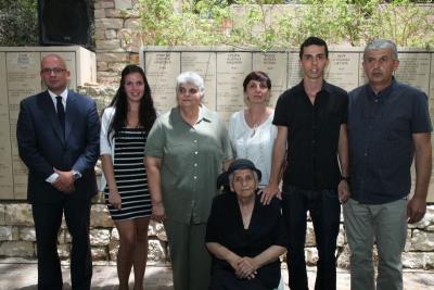 Vera Uglješić with her children and grandchildren,  29 May 2013, Yad Vashem