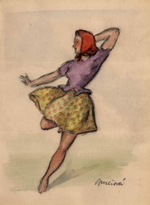 Charlotte Buresova. &quot;Dancer in a Yellow Skirt&quot;