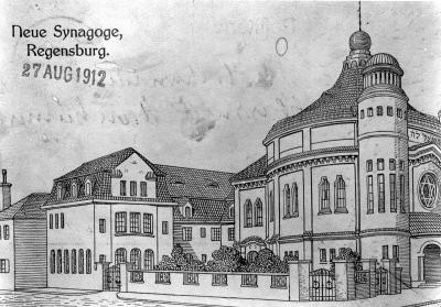 איור של בית הכנסת החדש ברגנסבורג, 1912.