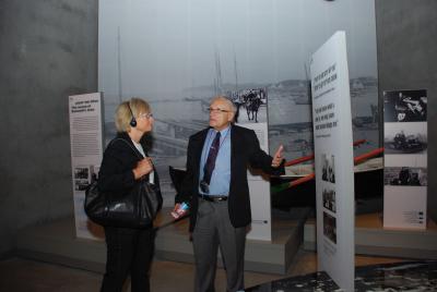 In the Holocaust History Museum, at the exhibit dedicated to the rescue of Denmark&#039;s Jews by boat in October 1943
